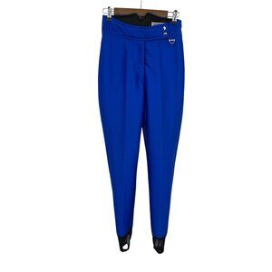 Vintage Tyrolia By Head Womens Blue Stirrup Ski Pants Size 8 Nylon Wool Blend